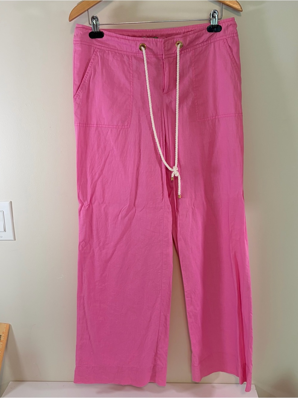 Lilly Pulitzer Linen/Cotton Blend Drawstring Palm Beach Fit  Pants Size 6